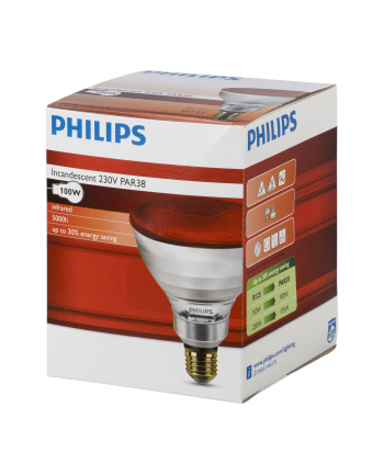 Philips infrared lamp PAR38 IR 100W E27 230V Red