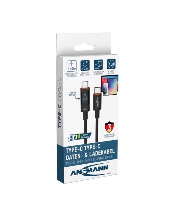 Ansmann USB-C/USB-C Cable 120cm 'gt; 140 Watt Power Del.  1700-0176 nr 2