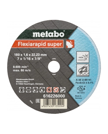 Metabo Flexiarapid super 180x1,6 x22,23 Inox nr 1