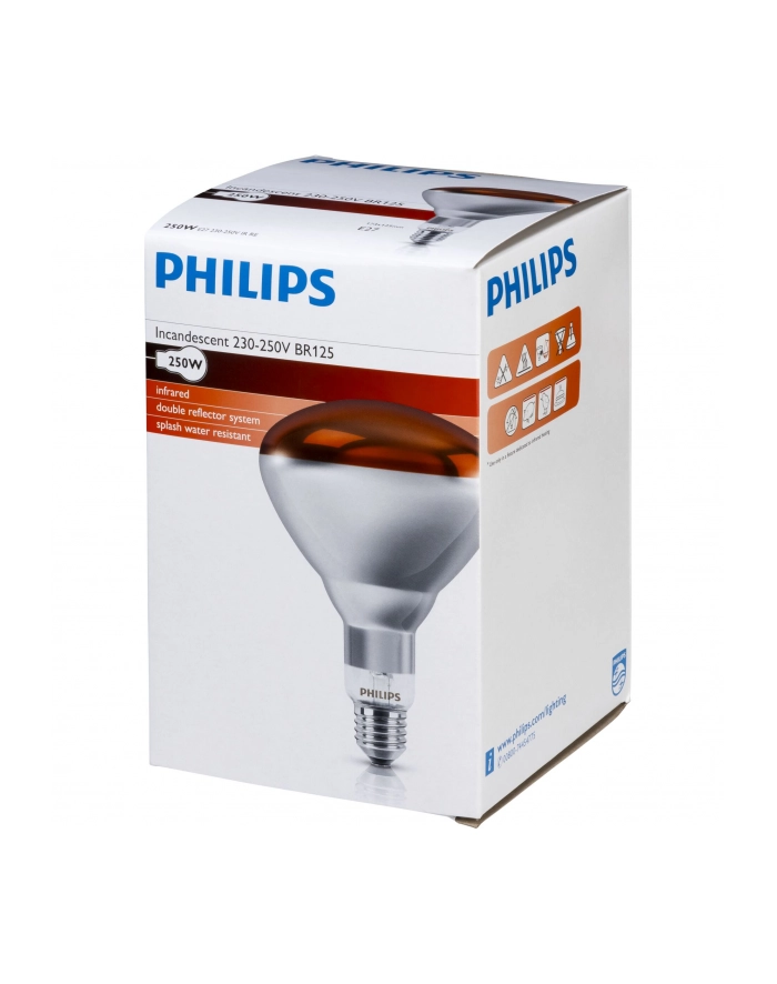 Philips infrared lamp BR125 IR 250W E27 230-250V Red główny
