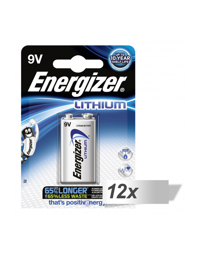 12x1 ENERGIZER Ultimate Lithium 9V Block 1er Blister główny