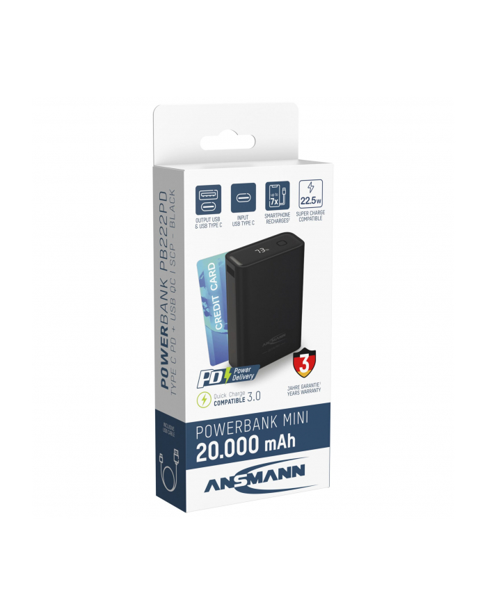 Ansmann Powerbank PRO 20.000 mAh USB-A+C Port 22,5W bl. 1700-0155 główny