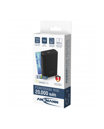 Ansmann Powerbank PRO 20.000 mAh USB-A+C Port 22,5W bl. 1700-0155