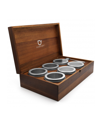 Bredemeijer Tea Box with 6 round canisters + tea measure 184101