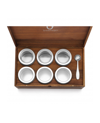 Bredemeijer Tea Box with 6 round canisters + tea measure 184101