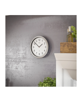 Mebus 19809 radio wall clock Kolor: BIAŁY/silver