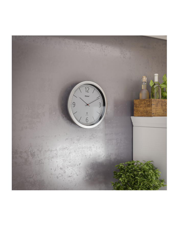 Mebus 19810 radio wall clock grey/silver główny