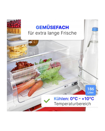 Bomann KGR 7328.1 red Retro Fridge-Freezer  188cm