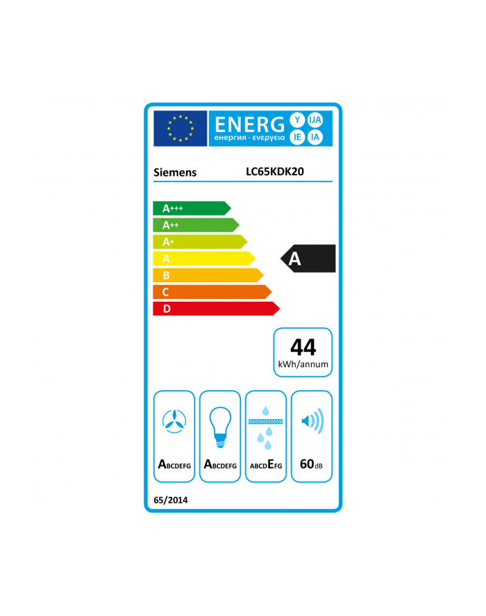 Siemens LC65KDK20 IQ100 Angled Cooker Hood główny