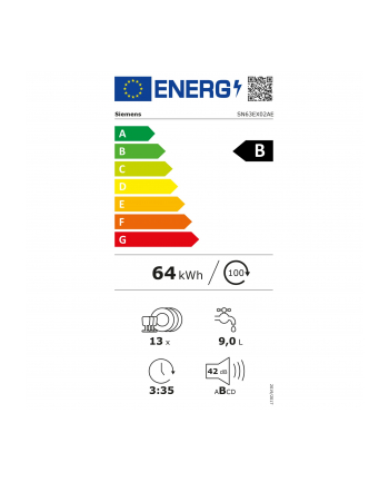 Siemens SN63EX02AE  60cm Fully Integrated Dishwasher