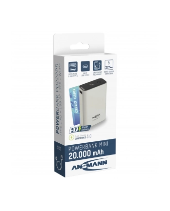 Ansmann Powerbank PRO 20.000 mAh USB-A+C Port 22,5W wh. 1700-0157 nr 1