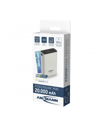 Ansmann Powerbank PRO 20.000 mAh USB-A+C Port 22,5W wh. 1700-0157 nr 2