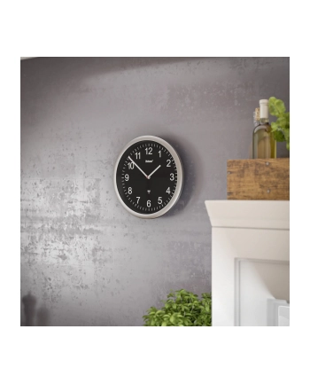 Mebus 19812 radio wall clock Kolor: CZARNY/silver