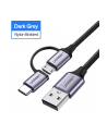 UGREEN USB-A to Micro USB + USB Type-C Cable 1m Black - nr 1