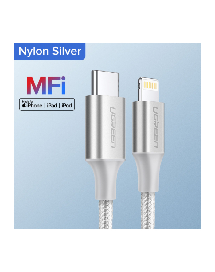 UGREEN USB-C to Lightning Cable Aluminum Shell Braided 1m Silver główny