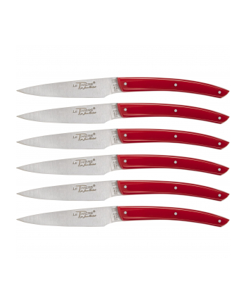 Jean Dubost Laguiole 6 pcs. Knife Set, Acrylic Red