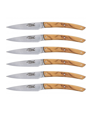 Jean Dubost Laguiole 6 pcs. Knife Set, Olive Wood