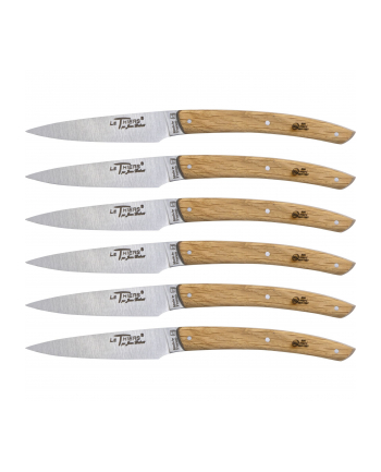 Jean Dubost Laguiole 6 pcs. Knife Set, Oak Wood