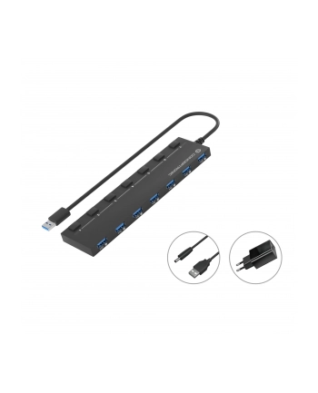 Conceptronic HUBBIES19BP  7-Port USB 3.0-Hub with Power Adapter nr 1