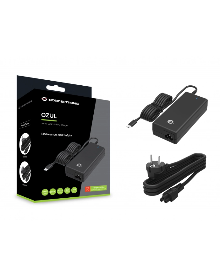 Conceptronic OZUL03BE 100W GaN USB Desktop-Charger główny