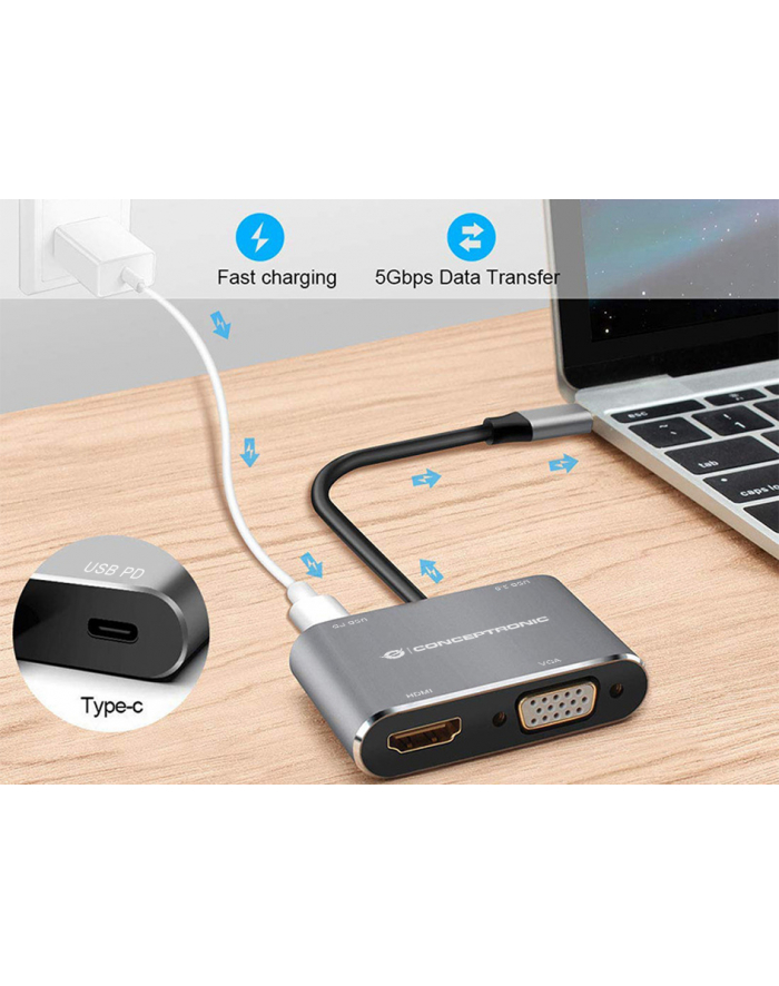 Conceptronic DONN16G 4-in-1 Docking Station główny