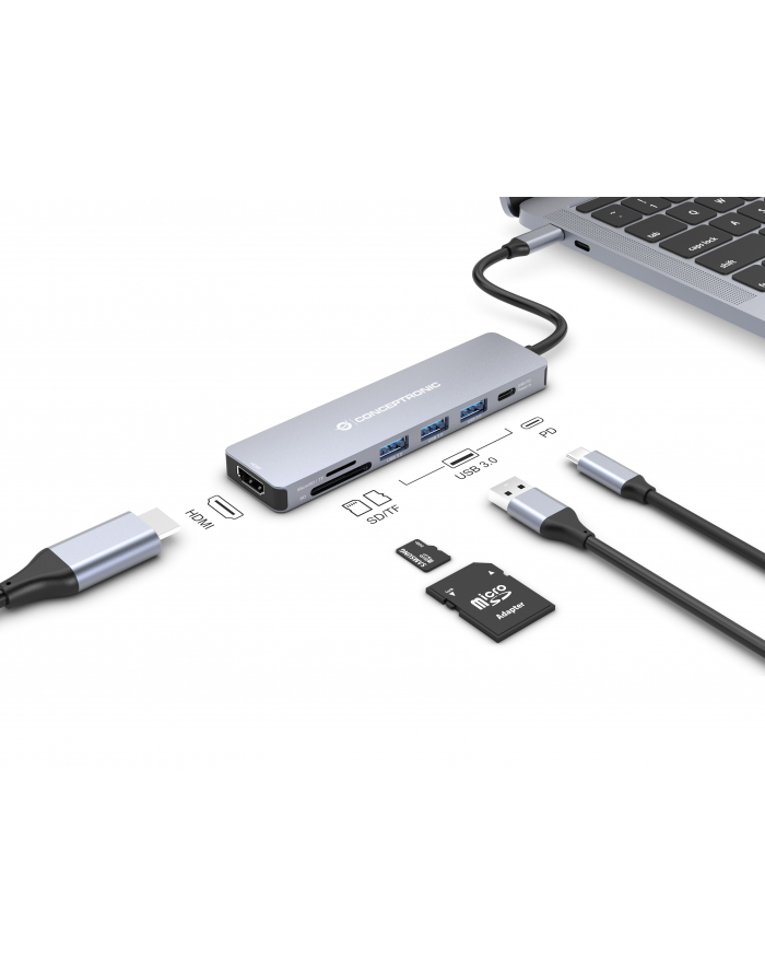Conceptronic DONN19G 7-in-1 Docking Station główny
