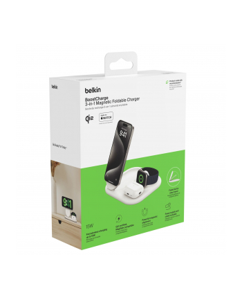 Belkin BOOST Charge 3in1 Qi2 15W magn.Charg.Stand wh.  WIZ029vfWH