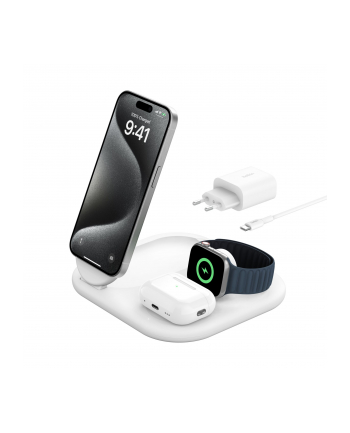 Belkin BOOST Charge 3in1 Qi2 15W magn.Charg.Stand wh.  WIZ029vfWH