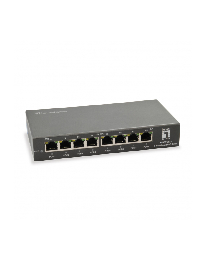 level one LevelOne GEP-0823 8-Port-Gigabit-PoE-Switch główny