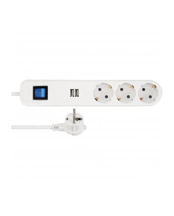 REV Steckdosenleiste ICE 3-fach USB 'amp; Schalter, 1,4m biały nr 2