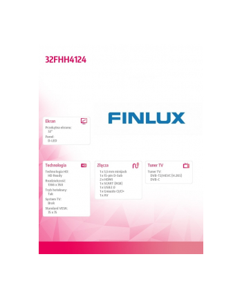 finlux Telewizor LED 32 cale 32FHH4124