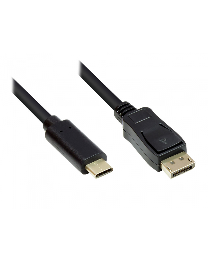 GOOD CONNECTIONS  KABEL ADAPTEROWY - WTYCZKA USB-C DO DISPLAYPORT 1.2 / DP 1.2 WTYCZKA - 4K / UHD @60HZ - MIEDZIANA - 5 M - CZARNY GC-M0108  () główny