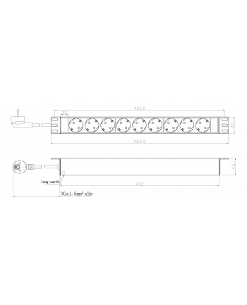 Efb Elektronik Ek631De.1 2M 9X Gniazdo Czarny