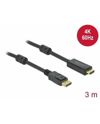 Delock Aktywny Kabel Displayport 1.2 Do Hdmi 4K 60 Hz 3 M