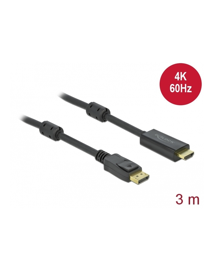 Delock Aktywny Kabel Displayport 1.2 Do Hdmi 4K 60 Hz 3 M główny