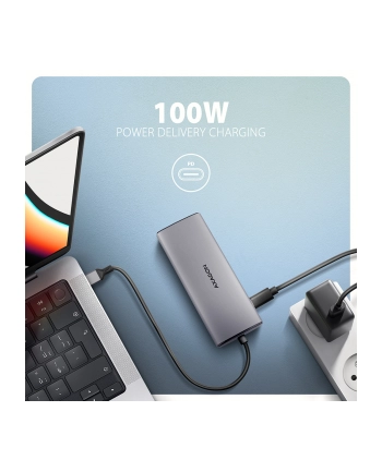axagon Hub HMC-6G2L 2xUSB-A HDMI4K 1x USB-C PD100W USB-C LAN