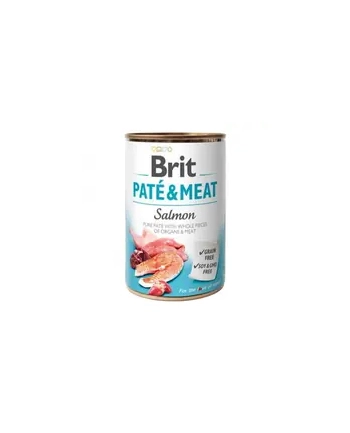 Karma BRIT PATÉ 'amp; MEAT z łososiem mokra karma dla psa 400g