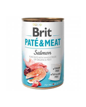 Karma BRIT PATÉ 'amp; MEAT z łososiem mokra karma dla psa 400g