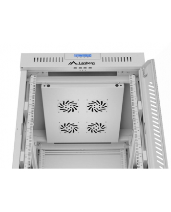 LANBERG free standing rack 19inch cabinet 15U 600x800 glass door LCD flat pack Kolor: CZARNY