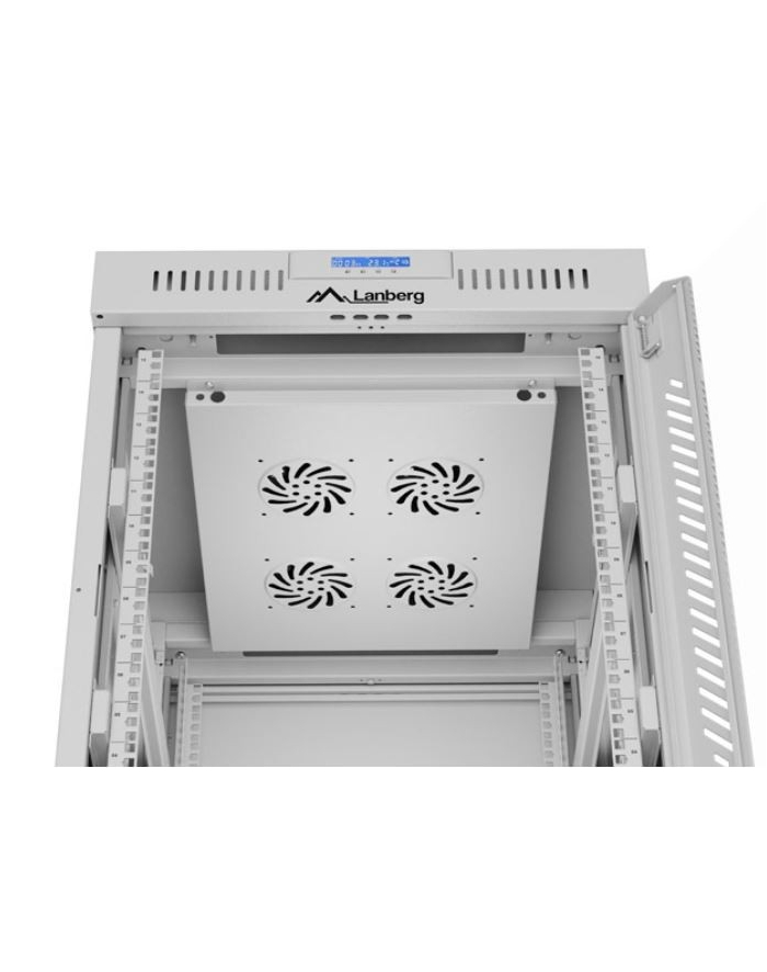 LANBERG free standing rack 19inch cabinet 15U 600x800 glass door LCD flat pack Kolor: CZARNY główny