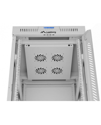LANBERG szafa Rack stojąca 19/22U 600x800 szara drzwi szklane LCD flat pack V2