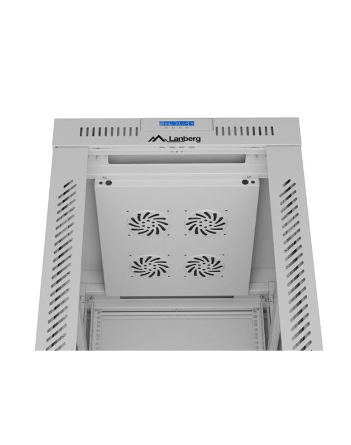 LANBERG szafa stojąca 19/42U 600x800 drzwi szklane LCD flat pack szara V2 główny