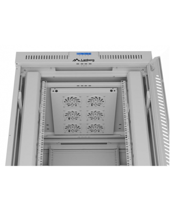 LANBERG szafa stojąca 19/42U 800x1000 drzwi szklane LCD flat pack szara V2