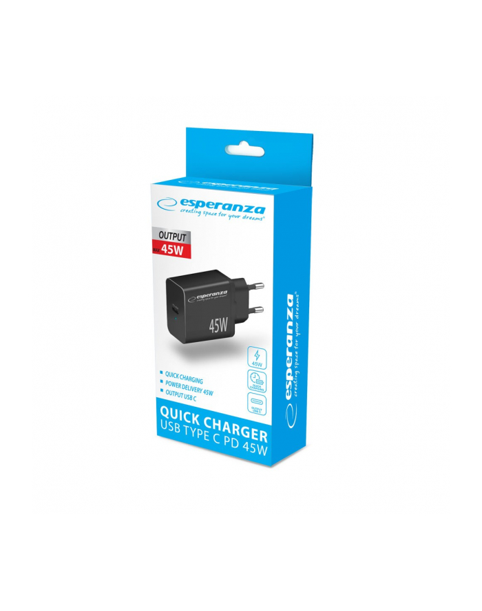 ESPERANZA ŁADOWARKA SIECIOWA 45W USB-C PD EZC108K główny