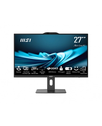 MSI AIO PRO AP272P 14M-496(wersja europejska) i5-14400 27''; IPS LED FHD Non-Touch Anti-Glare 16GB SSD512GB M2 AX211 WiFi 6E Windows 11 Pro Black nr 2