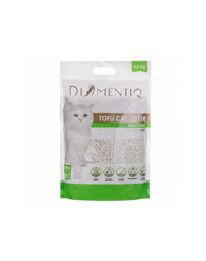 DIAMENTIQ Żwirek Tofu zbrylający 2,5 kg NATURALNY główny