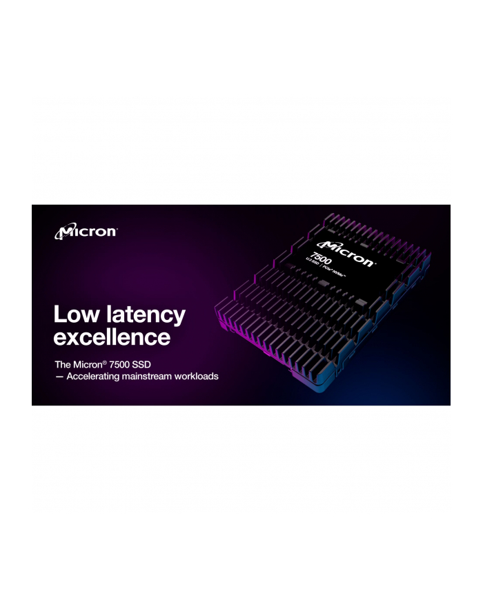Dysk SSD Micron 7500 PRO 192TB U3 (15mm) NVMe Gen4 MTFDKCC1T9TGP-1BK1DABYYR (DWPD 1) TCG główny