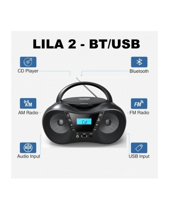 eltra Radioodtwarzacz CD LILA2 USB/BT różowy nr 2