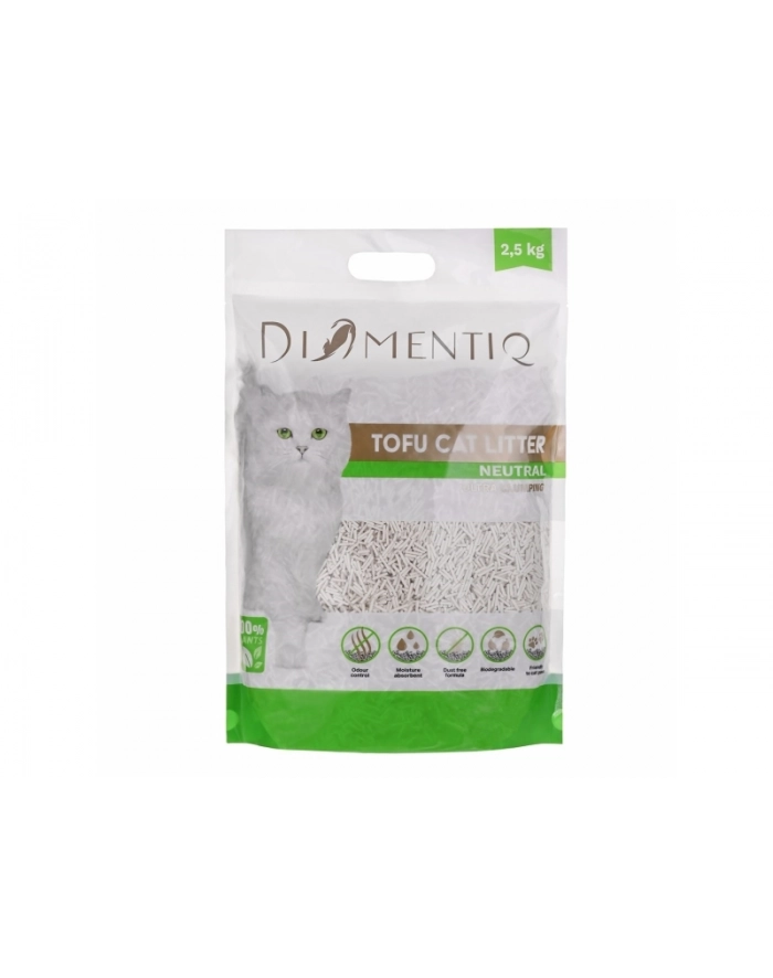 DIAMENTIQ Żwirek Tofu zbrylający 2,5 kg NATURALNY główny