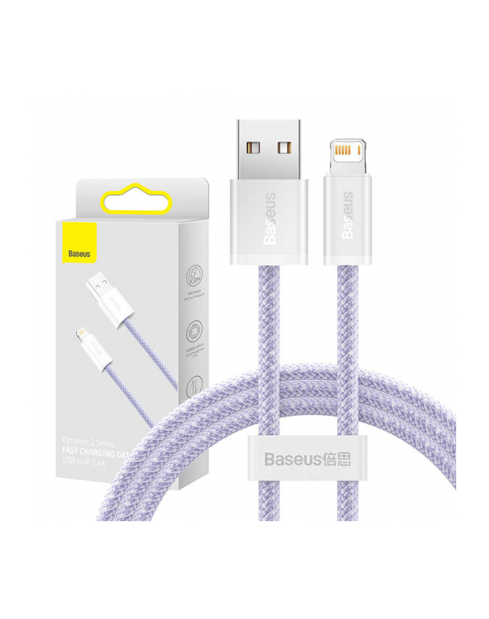 Baseus Dynamic 2 USB do Lightning, 2.4A, 1m (fioletowy) główny